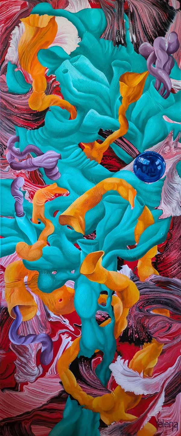 Aspiration I — acrylic and oil on canvas by Yelena Revis