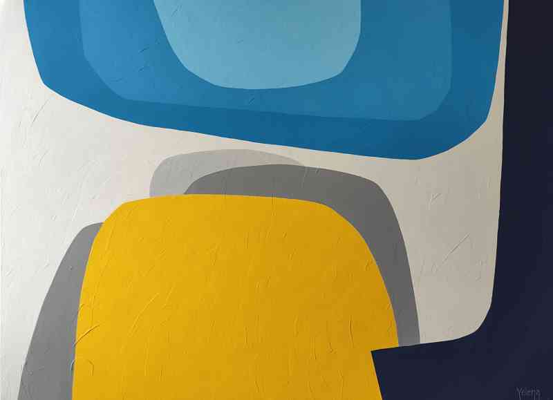 Blue sunrise — oil and acrylic on canvas by Yelena Revis