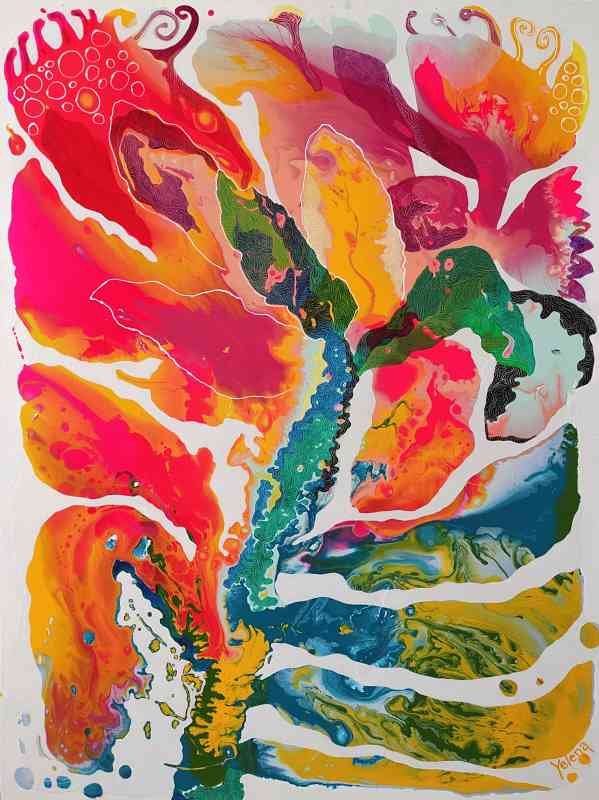 Colour transformation — oil and acrylic on canvas by Yelena Revis