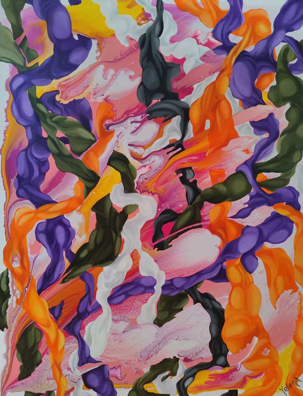 Euphoric Whirlwind — acrylic and oil on canvas by Yelena Revis