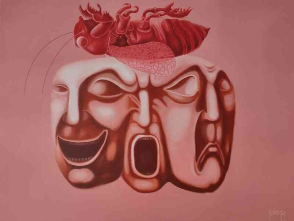 Faces and Masks II — oil on canvas by Yelena Revis