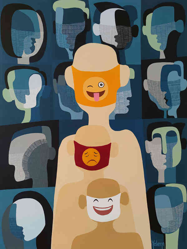 Featureless — acrylic on canvas by Yelena Revis