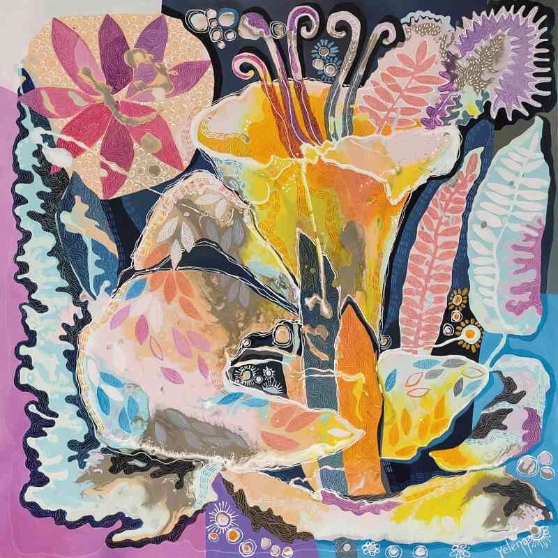Fresh abundance — oil and actylic on canvas by Yelena Revis