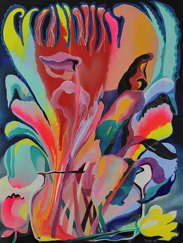 Garden of Eden I — oil and acrylic on canvas by Yelena Revis