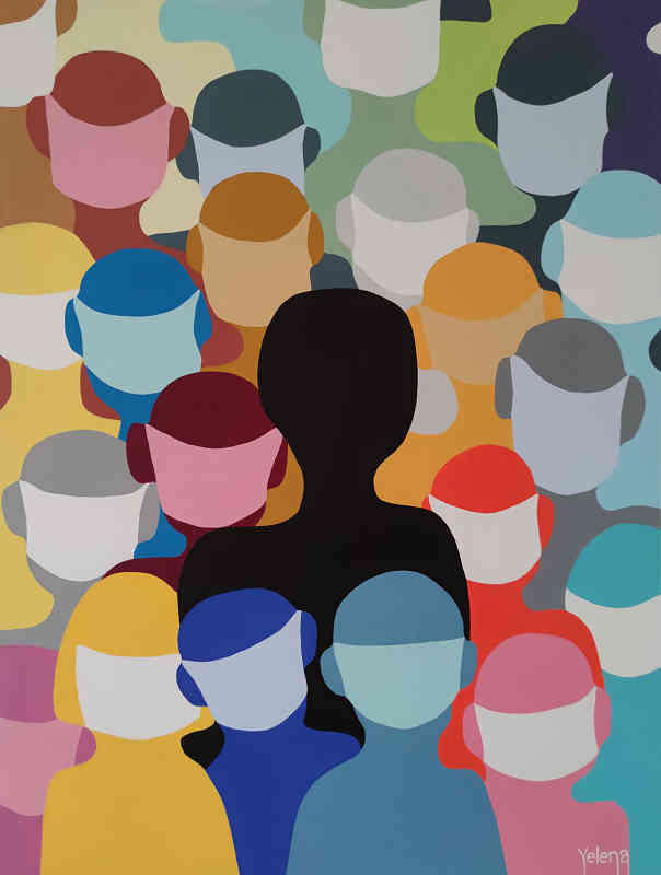 Global solidarity — acrylic on canvas by Yelena Revis