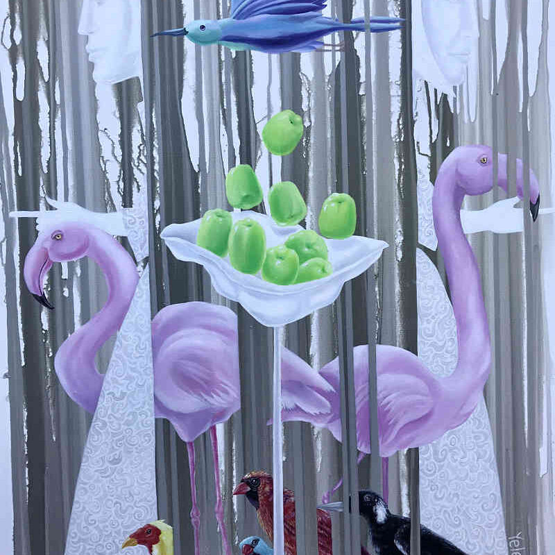 Grey illusions — oil and acrylic on canvas by Yelena Revis
