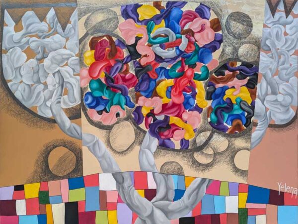 Harmonious Discord — acrylic and oil on canvas by Yelena Revis