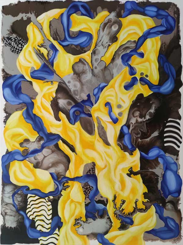 Harmony of Contrasts — acrylic and oil on canvas by Yelena Revis