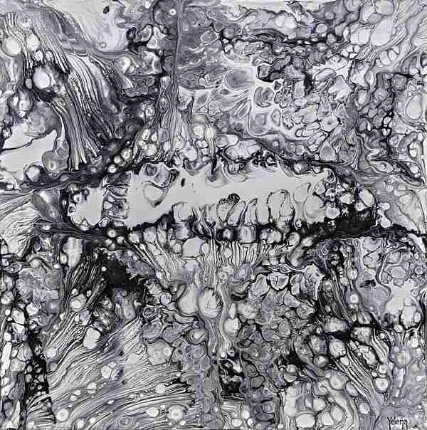 Molecules of emotion — acrylic on canvas by Yelena Revis