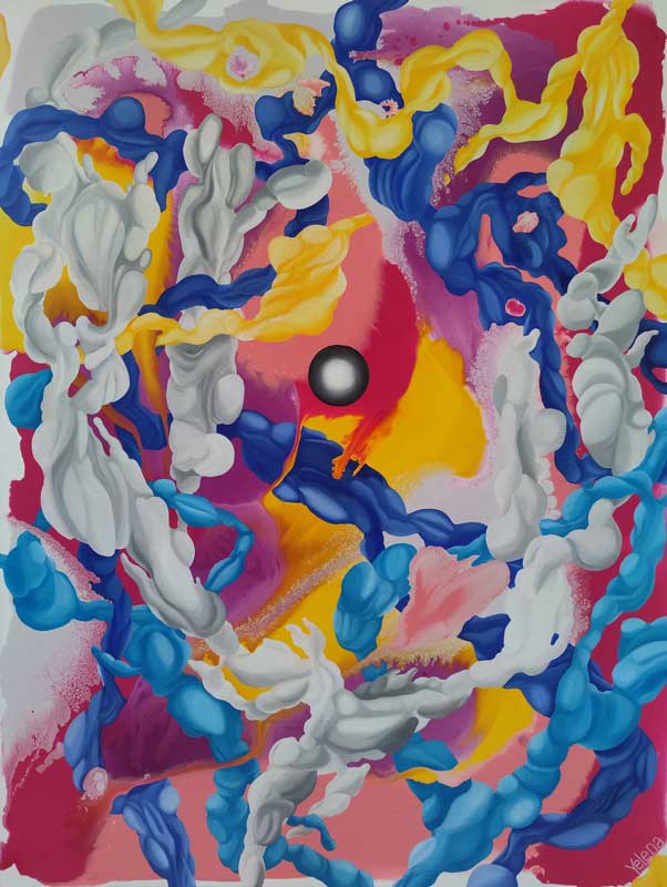 Neural Connections — acrylic and oil on canvas by Yelena Revis
