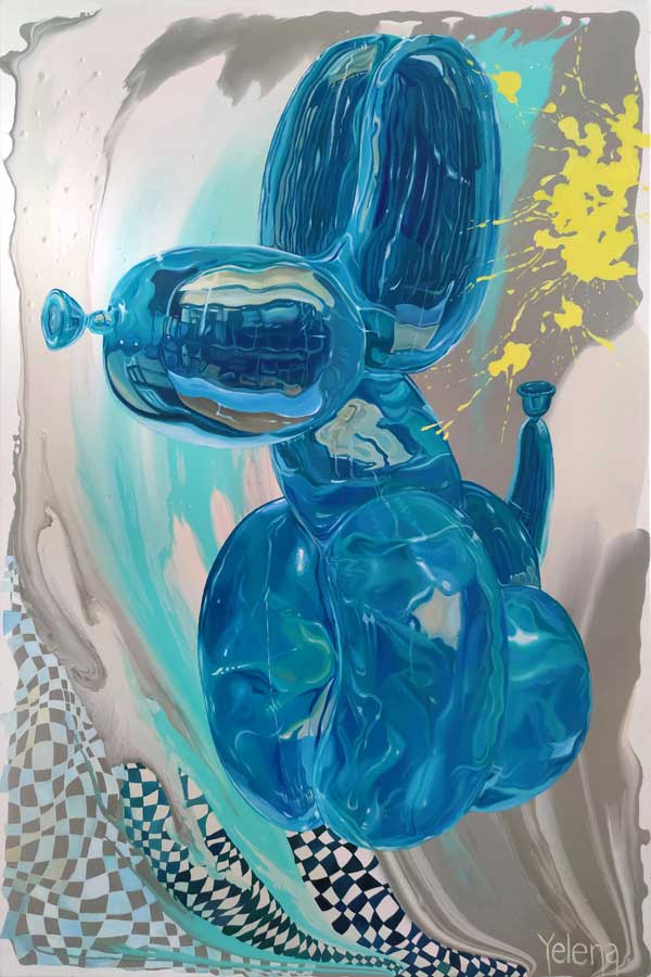 Playful Spirit — acrylic and oil on canvas by Yelena Revis