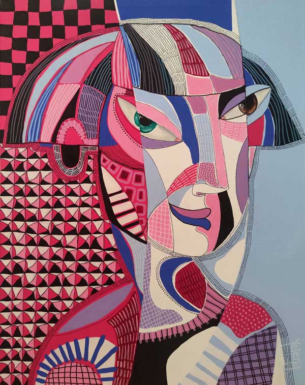 Purple Harmony — acrylic and oil on canvas by Yelena Revis