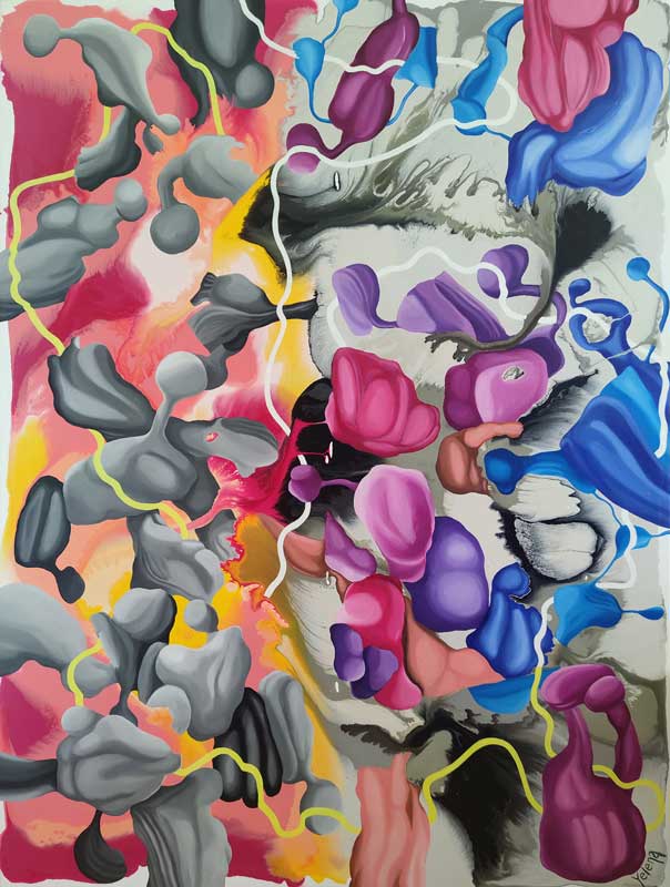 Travelling through the unknown — acrylic and oil on canvas by Yelena Revis
