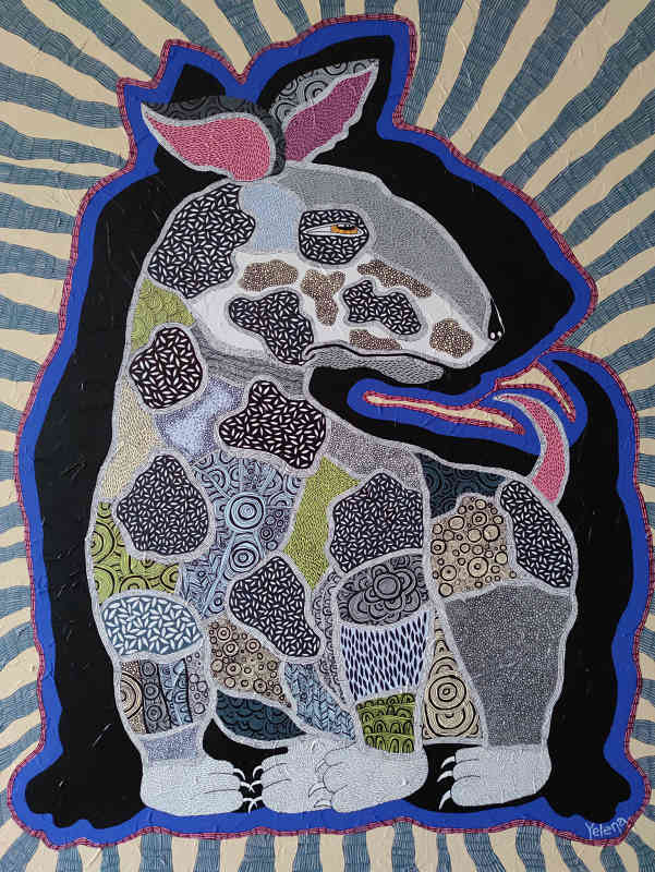 Source of inspiration — acrylic and ink pen on canvas by Yelena Revis