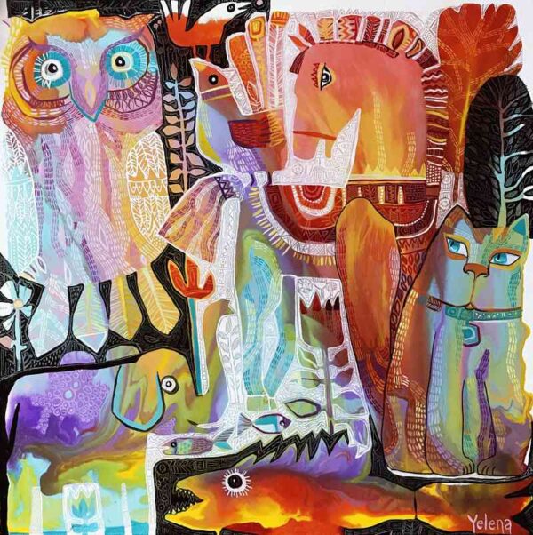 Spring mood II — oil and acrylic on canvas by Yelena Revis