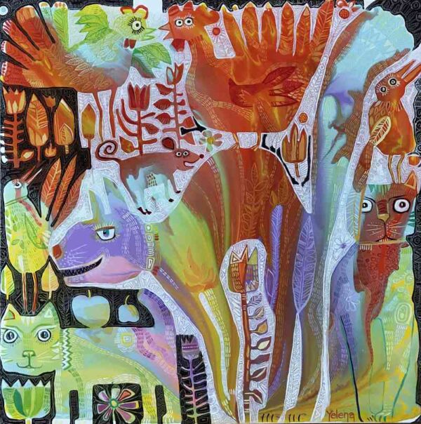 Spring mood III — oil and acrylic on canvas by Yelena Revis