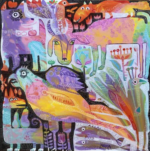 Spring mood IV — oil and acrylic on canvas by Yelena Revis