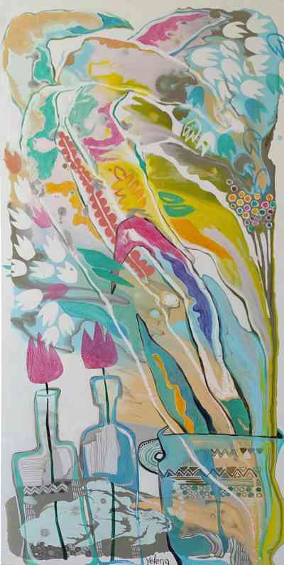 Summer harmony — oil and actylic on canvas by Yelena Revis