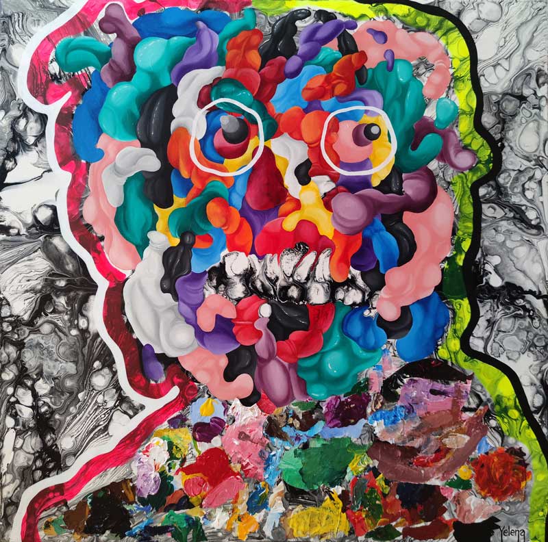 The Melting Men — acrylic and oil on canvas by Yelena Revis