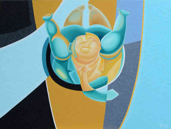The sensation of weightlessness II — acrylic and oil on canvas by Yelena Revis