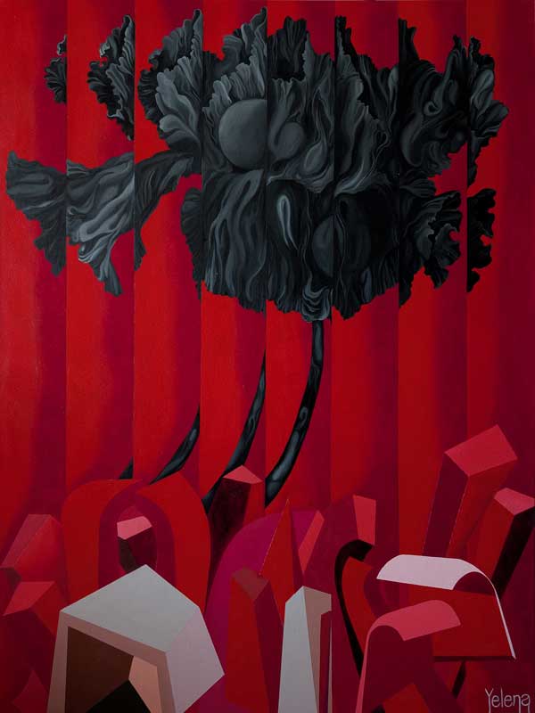 Inraveled Mindscape — acrylic and oil on canvas by Yelena Revis