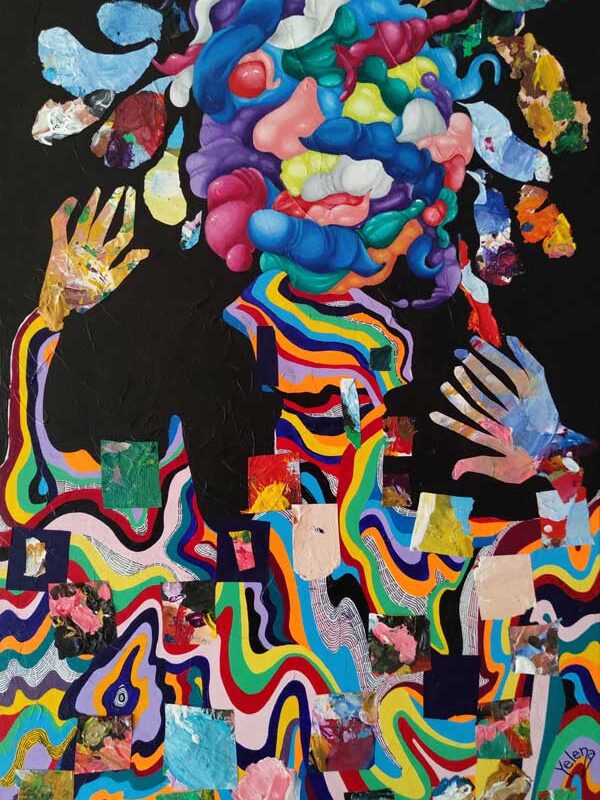 Veiled in Mystery — acrylic and oil on canvas by Yelena Revis