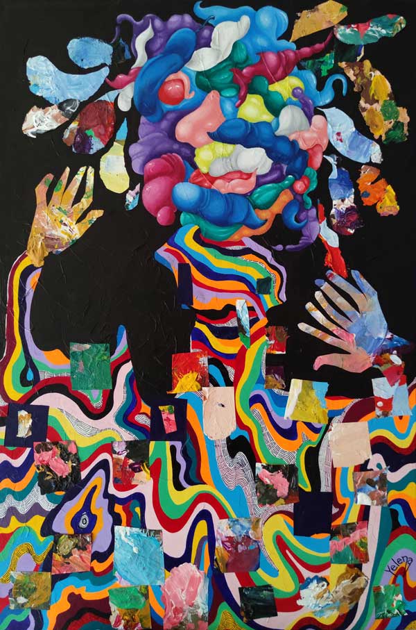 Veiled in Mystery — acrylic and oil on canvas by Yelena Revis