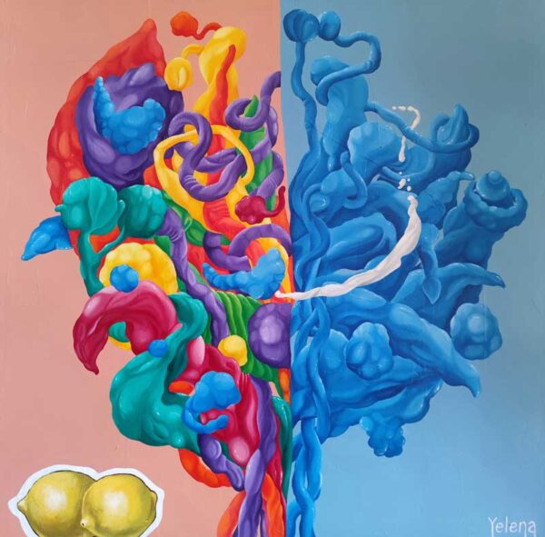 Vibrant Vitality — acrylic and oil on canvas by Yelena Revis