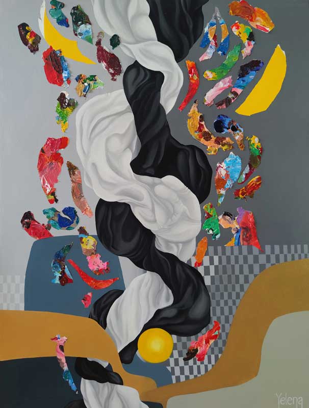 Whirlwind of Emotions — mixed media on canvas by Yelena Revis
