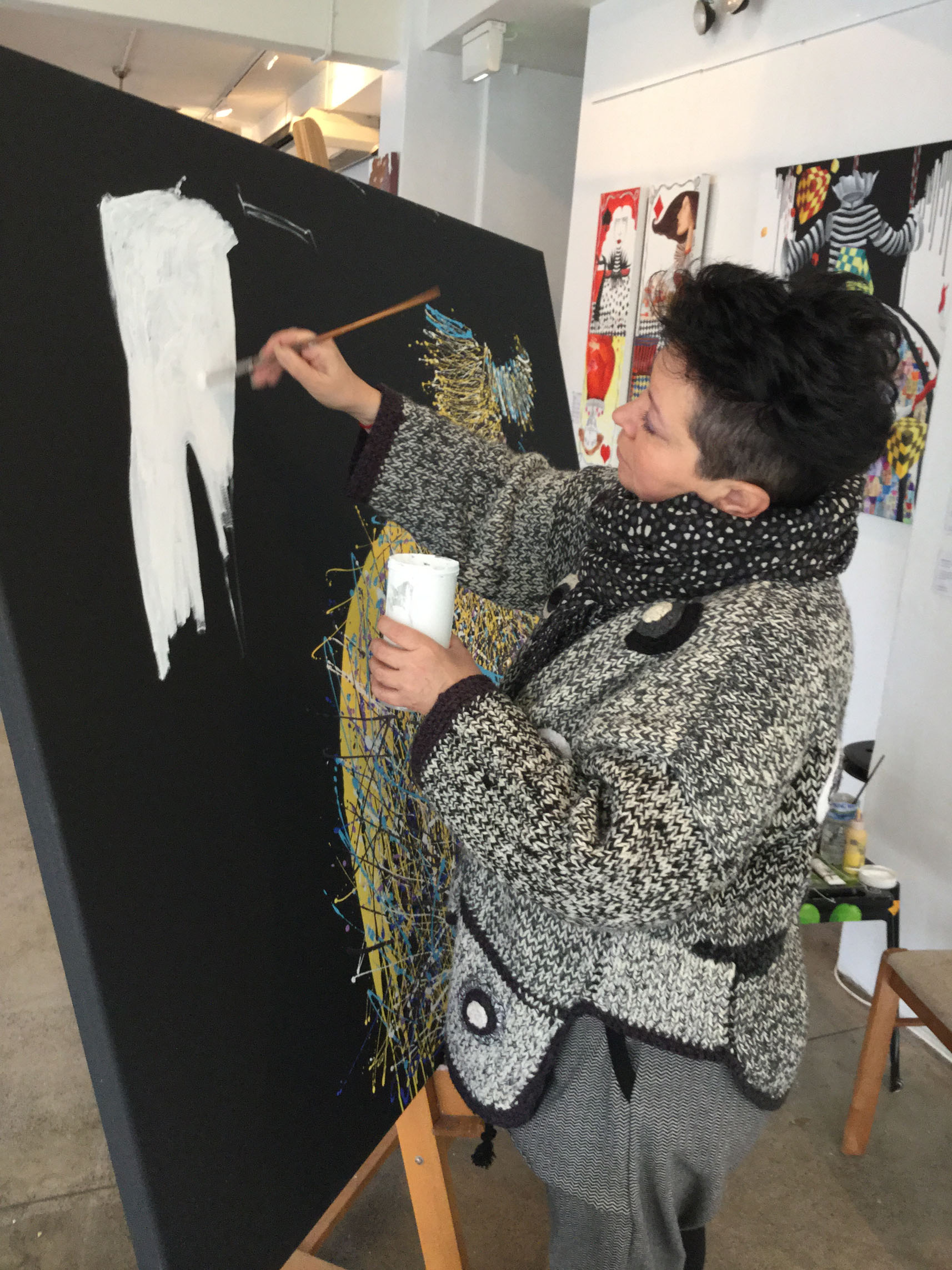 Yelena Revis with one of her drawings
