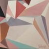 Artist Signature & Lower Pastel Geometry Macro — "Thunderstorm" Geometric Abstract Painting by Yelena Revis Yelena Revis signature in the bottom right of Thunderstorm, among pastel triangular facets
