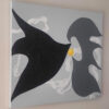 Side view of Aerial Dance by Yelena Revis showing clean painted edges and impasto texture