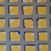 "Behind the Windows" Original Painting — Yelena Revis Art Behind the Windows geometric abstract painting by Yelena Revis with a grey grid over warm yellow square apertures