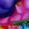 Angled side view of Chromatic Paradox by Yelena Revis showing dark wrapped edges and impasto loops in relief