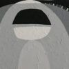 Central Arch Motif Macro — "Contrasts III" Monochromatic Abstract Painting by Yelena Revis Close-up of nested grey archways in Contrasts III with a dark semicircle and textured paint
