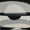 Upper Arch & Oval Motif Macro — "Contrasts III" Monochromatic Abstract Painting by Yelena Revis Close-up of the upper domes and arches of Contrasts III in grey, off-white and black