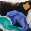 Gold Accent Macro Detail — "Deep Sea Extravaganza" Abstract Painting by Yelena Revis Angled side view of Deep Sea Extravaganza by Yelena Revis showing blue painted edges that wrap the composition