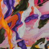 Detail of white and orange ribbon forms on the left side of Euphoric Whirlwind by Yelena Revis