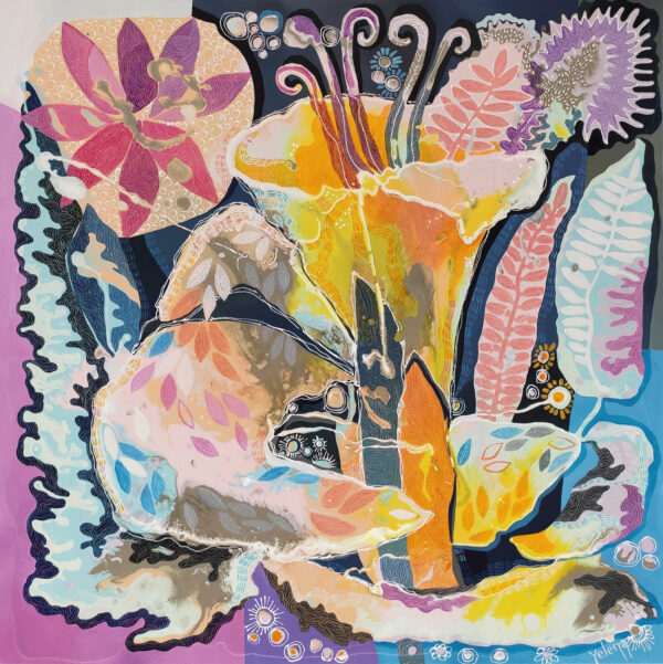 Fresh Abundance — Painting by Yelena Revis Fresh Abundance original abstract painting by Yelena Revis featuring vibrant botanical forms and rich textures.