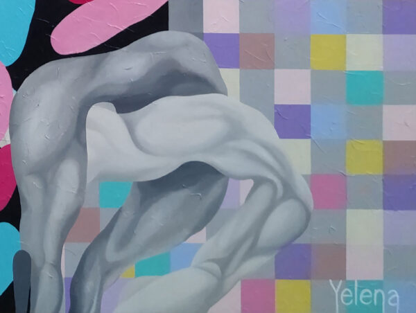 Yelena Revis signature and a silver-grey sculpted knot in Harmony in Motion