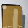 Highrises — Original Architectural Abstract Painting by Yelena Revis Original architectural abstract painting Highrises by Yelena Revis featuring ochre and grey building silhouettes, white arch outlines, and stitched fringe trim on a textured white background.