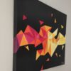 Side view of Kaleidoscopic II by Yelena Revis showing black painted edges and canvas depth