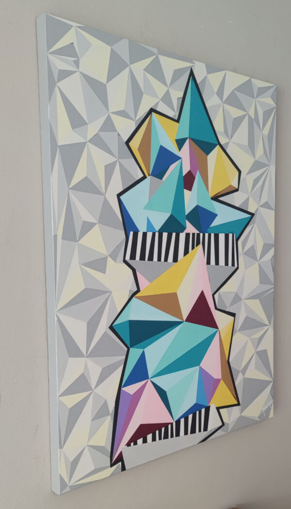 Side view of Philosophy of Architecture by Yelena Revis showing gallery-wrapped canvas edges