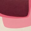 Detail of palette-knife impasto on a maroon block within a bubblegum pink shape in Pink Reflection by Yelena Revis