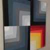 Side view of Shades of Maze by Yelena Revis showing black painted edges and surface texture