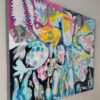 Splash of Blossom Canvas Side View — Painting by Yelena Revis Splash of Blossom abstract painting by Yelena Revis side view showing stretched canvas profile and finished edges.