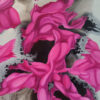 Detail of magenta folds and an organic central node in Spontaneous Symphony by Yelena Revis