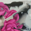 Detail of magenta folds, charcoal washes and ink cell dispersions in Spontaneous Symphony by Yelena Revis