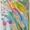 Summer Harmony original abstract painting by Yelena Revis featuring floral arrangements in decorative vessels.