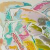 Summer Harmony painting detail by Yelena Revis showing organic botanical shapes and soft pastel color blends.